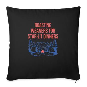 Star lit Dinners Camping Foodie Camper Food Lover - Sofa pillowcase 17,3'' x 17,3'' (45 x 45 cm) - black - Front