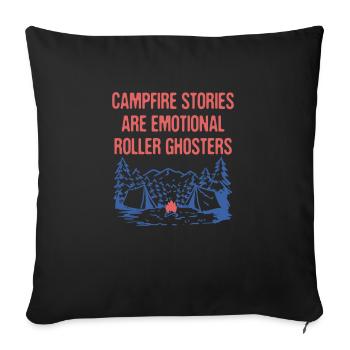 Emotional Roller Ghosters Halloween Camping Scary - Sofa pillowcase 17,3'' x 17,3'' (45 x 45 cm) - black - Front