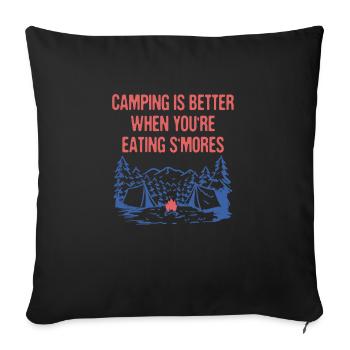 Better When Eating S'mores Camping Foodie Camper - Sofa pillowcase 17,3'' x 17,3'' (45 x 45 cm) - black - Front
