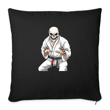 Jiu Jitsu Skelett Kämpfer - BJJ MMA und Grappling - Sofakissenbezug 45 x 45 cm - Schwarz - Vorne