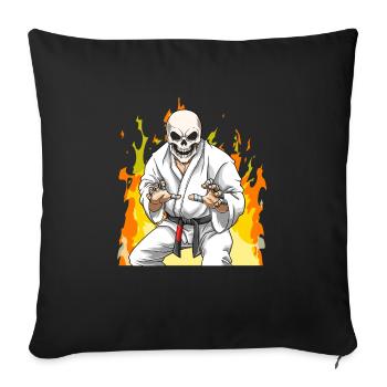 Jiu Jitsu Skelett - BJJ MMA Grappling - Sofakissenbezug 45 x 45 cm - Schwarz - Vorne