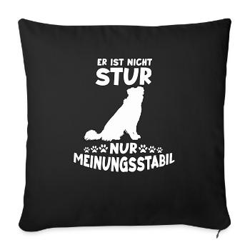 Lustiges Hundehalter Motiv Australian Shepherd - Sofakissenbezug 45 x 45 cm - Schwarz - Vorne