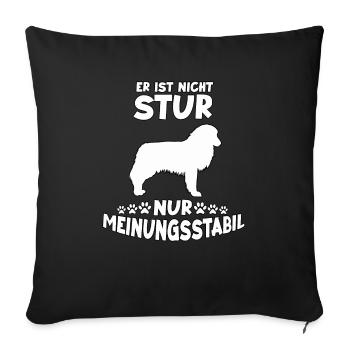 Lustiges Hundetrainings Motiv Australian Shepherd - Sofakissenbezug 45 x 45 cm - Schwarz - Vorne