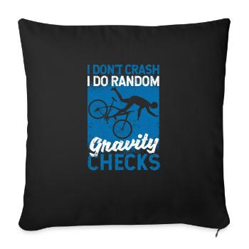 Le VTT je ne tombe pas, je le fais - Housse de coussin décorative 45 x 45 cm - noir - Devant