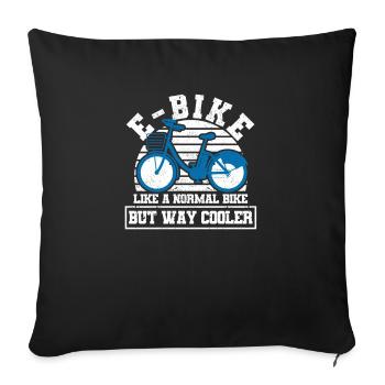 Electric bicycle e-bike like a normal - Sofa pillowcase 17,3'' x 17,3'' (45 x 45 cm) - black - Front