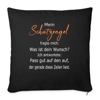 Schutzengel Engel - Sofakissenbezug 45 x 45 cm - Schwarz - Vorne