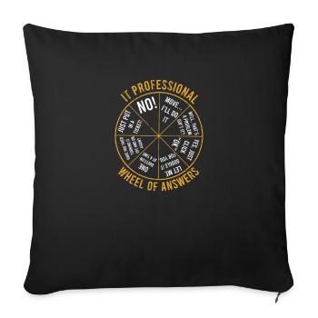 IT Professional Wheel of Answers - technician - Sofa pillowcase 17,3'' x 17,3'' (45 x 45 cm) - black - Front