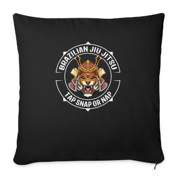 Jiu Jitsu Tiger Samurai - Kämpfen MMA BJJ - Sofakissenbezug 45 x 45 cm - Schwarz - Vorne