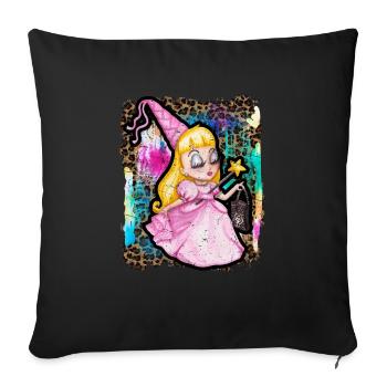 Halloween Sorcière Princesse Tie Dye - Housse de coussin décorative 45 x 45 cm - noir - Devant