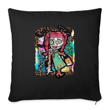 Halloween Zombie Rag Doll Tie Dye - Sofa pillowcase 17,3'' x 17,3'' (45 x 45 cm) - black - Front
