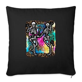 Halloween Skeletons Dancing Tie Dye - Sofa pillowcase 17,3'' x 17,3'' (45 x 45 cm) - black - Front
