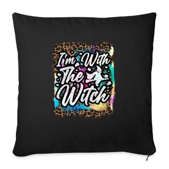 Halloween Je suis avec la sorcière Tie Dye - Housse de coussin décorative 45 x 45 cm - noir - Devant