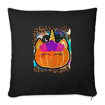 Halloween Unicorn Pumpkin Tie Dye - Sofa pillowcase 17,3'' x 17,3'' (45 x 45 cm) - black - Front