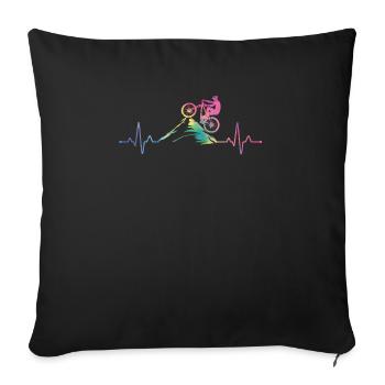 Vélo de montagne Palpitations cardiaques Mignon Cool Élégant - Housse de coussin décorative 45 x 45 cm - noir - Devant
