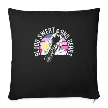 Mountainbiking MTB-Fahrer Fahrrad Blut Schweiß - Sofakissenbezug 45 x 45 cm - Schwarz - Vorne