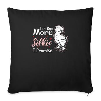 Juste un silkie de plus je promets drôle d’oiseau Silkie C - Housse de coussin décorative 45 x 45 cm - noir - Devant