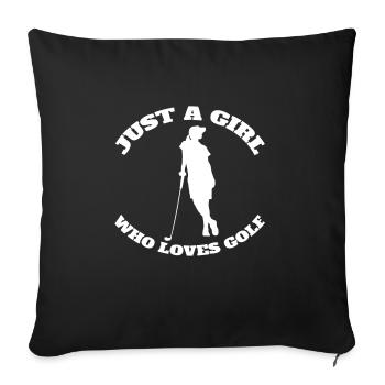 Golfer Golf Ball Girls Golf Clubs Golf - Sofa pillowcase 17,3'' x 17,3'' (45 x 45 cm) - black - Front