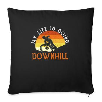 Mountain Biking Bike Bike Funny My Life - Sofa pillowcase 17,3'' x 17,3'' (45 x 45 cm) - black - Front