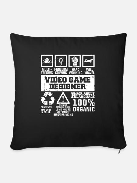 Video Game Designer - Sofakissenbezug 45 x 45 cm - Schwarz