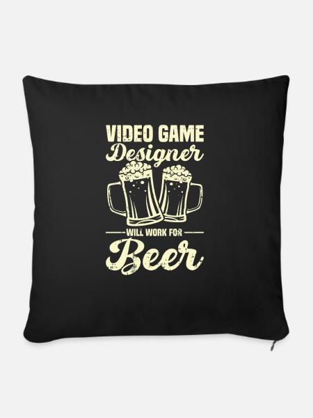 Video Game Designer - Sofakissenbezug 45 x 45 cm - Schwarz