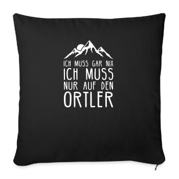 Orteler I Berg in Italien für Wanderer - Sofakissenbezug 45 x 45 cm - Schwarz - Vorne