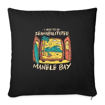 J’ai besoin d’être séahabilité Manele Bay Summer - Housse de coussin décorative 45 x 45 cm - noir - Devant