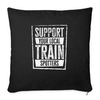 Train Trainspotter Locomotive Hobby Trainspotting - Sofa pillowcase 17,3'' x 17,3'' (45 x 45 cm) - black - Front
