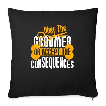 The Groomer Consequences Humor - Sofa pillowcase 17,3'' x 17,3'' (45 x 45 cm) - black - Front