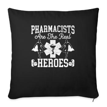 Les pharmaciens sont les vrais héros de la pharmacie - Housse de coussin décorative 45 x 45 cm - noir - Devant