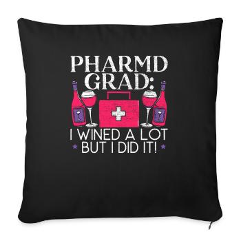 Pharmd Grad J’ai beaucoup gagné mais je dit it Graduation - Housse de coussin décorative 45 x 45 cm - noir - Devant