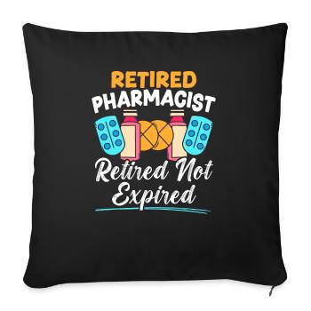 Pharmacien à la retraite Retraité Non expirée - Housse de coussin décorative 45 x 45 cm - noir - Devant