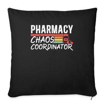 Pharmacien d’ordonnance Coordonnateur du chaos pharmaceutique - Housse de coussin décorative 45 x 45 cm - noir - Devant