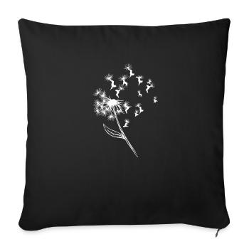 Dandelion flower with boston terrier as petals - - Sofa pillowcase 17,3'' x 17,3'' (45 x 45 cm) - black - Front