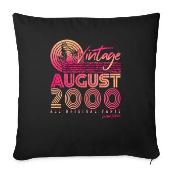 Mois de naissance Août 2000 - Housse de coussin décorative 45 x 45 cm - noir - Devant