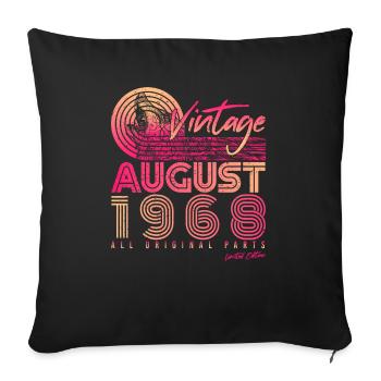 1968 En août Alles Original - Housse de coussin décorative 45 x 45 cm - noir - Devant