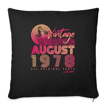 Retro 1978 in August - Sofa pillowcase 17,3'' x 17,3'' (45 x 45 cm) - black - Front