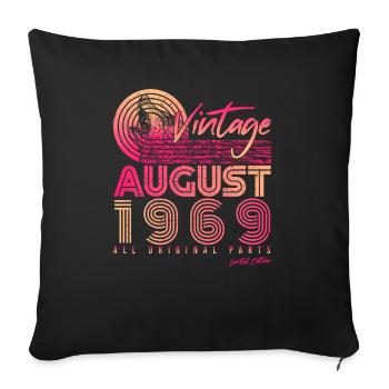 1969 En août Alles Original - Housse de coussin décorative 45 x 45 cm - noir - Devant