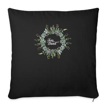 Team Braut I Blumenkranz Hochzeit Boho Stil - Sofakissenbezug 45 x 45 cm - Schwarz - Vorne