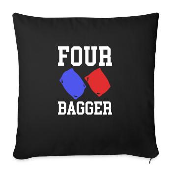 Quatre Excavator Shirt Cadeau Cornhole - Housse de coussin décorative 45 x 45 cm - noir - Devant