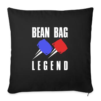Bean Bag Legend Shirt Cadeau Cornhole - Housse de coussin décorative 45 x 45 cm - noir - Devant
