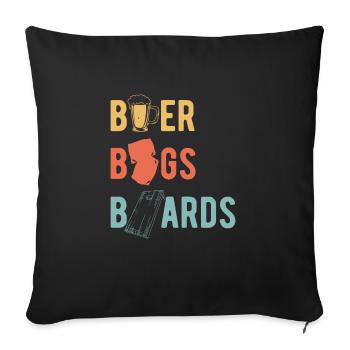 Beer Bags Boards Shirt Cornhole Gift - Sofa pillowcase 17,3'' x 17,3'' (45 x 45 cm) - black - Front