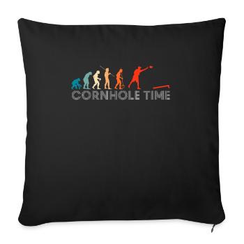 Evolution Cornhole Time Vintage Rétro - Housse de coussin décorative 45 x 45 cm - noir - Devant