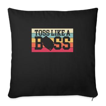 Toss Like A Boss Vintage Retro Cornhole Shirt - Sofa pillowcase 17,3'' x 17,3'' (45 x 45 cm) - black - Front