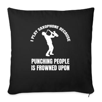 Saxophone Music Saxophonist Instrument Saxophone - Sofa pillowcase 17,3'' x 17,3'' (45 x 45 cm) - black - Front