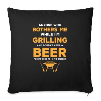 Barbecue Grill Grill Accessoires BBQ Grill Master Grill Grill - Housse de coussin décorative 45 x 45 cm - noir - Devant