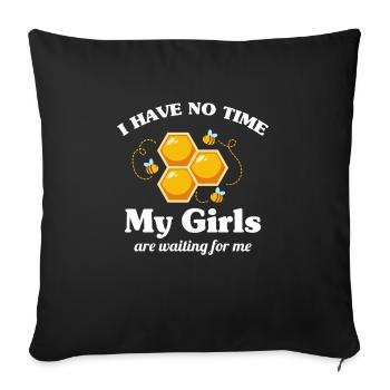 Ruche Apiculture Abeilles Miel Apiculteurs - Housse de coussin décorative 45 x 45 cm - noir - Devant