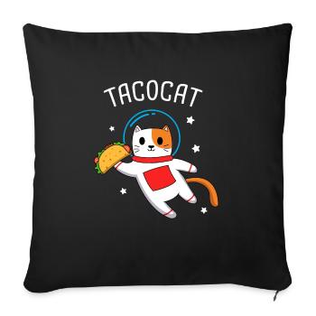 taco cat - Sofa pillowcase 17,3'' x 17,3'' (45 x 45 cm) - black - Front