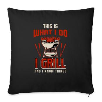Barbecue Grill Grill Accessoires BBQ Grill Master Grill Grill - Housse de coussin décorative 45 x 45 cm - noir - Devant