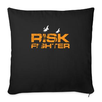 Pilote de chasse à réaction Risque Aviation de chasse Américain - Housse de coussin décorative 45 x 45 cm - noir - Devant