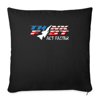 Un pilote de chasse à réaction pensez vite Agissez plus vite Aviation - Housse de coussin décorative 45 x 45 cm - noir - Devant